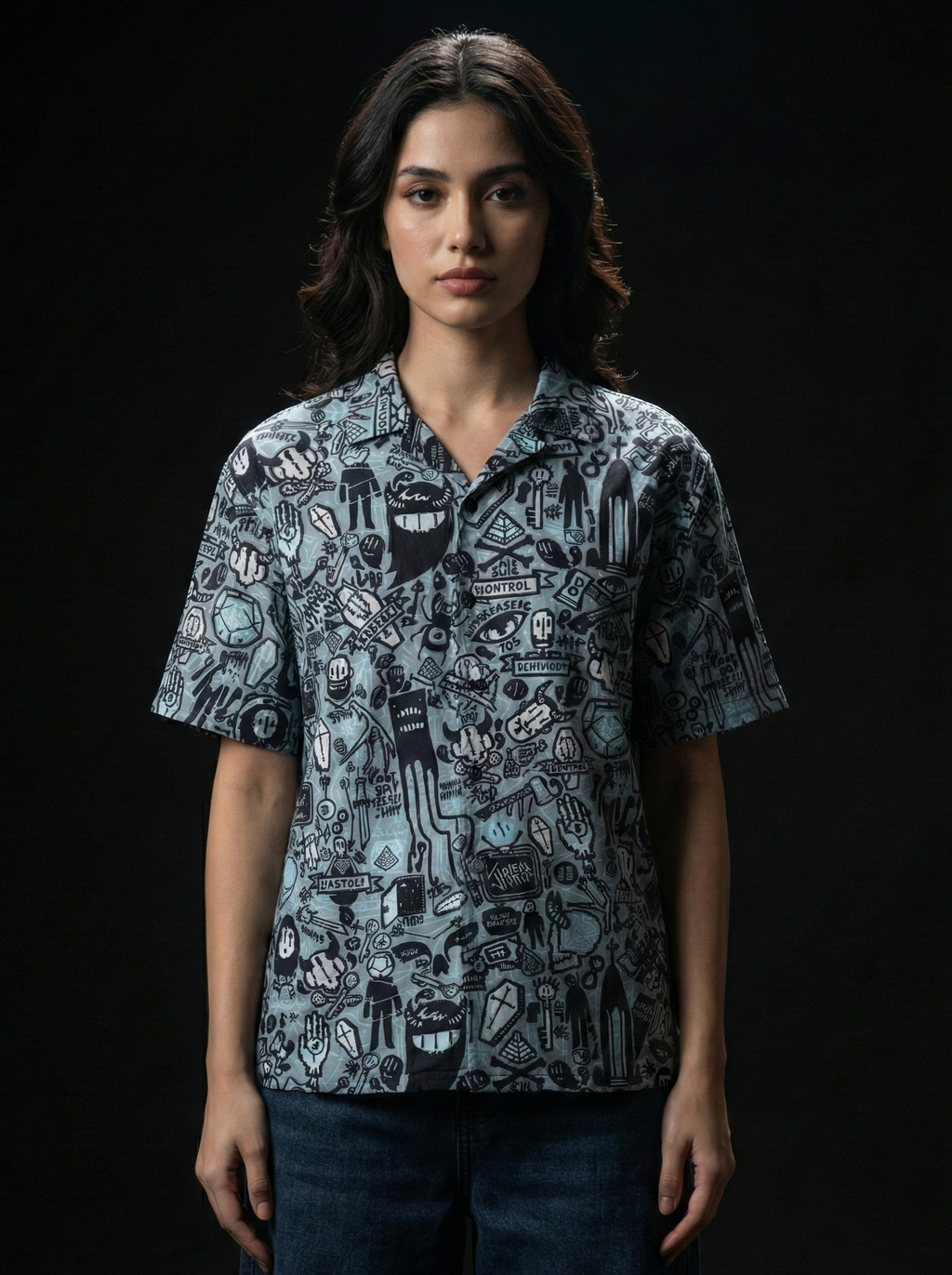 Grey Anime Shirt 50% OFF