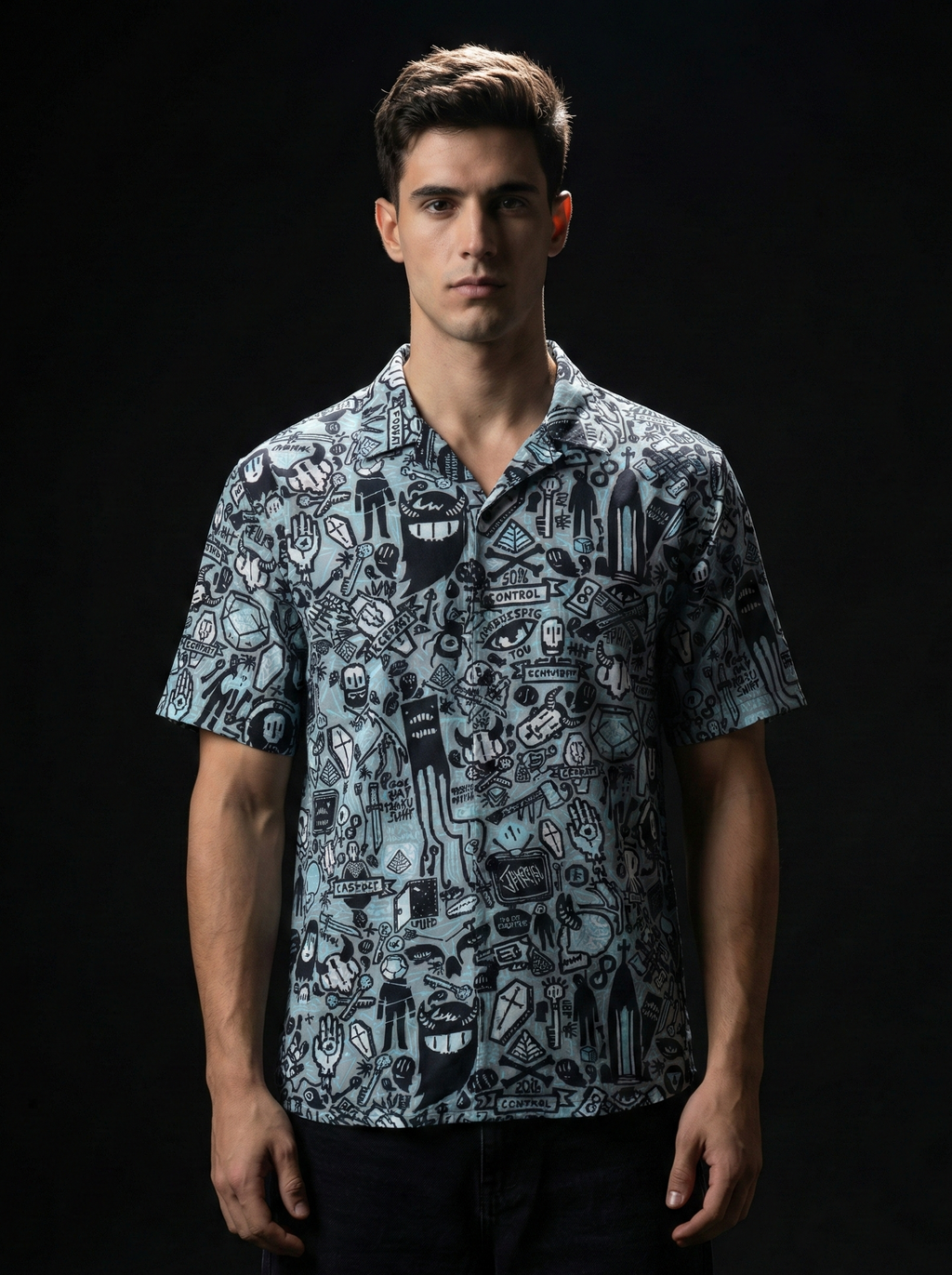 Grey Anime Shirt 50% OFF