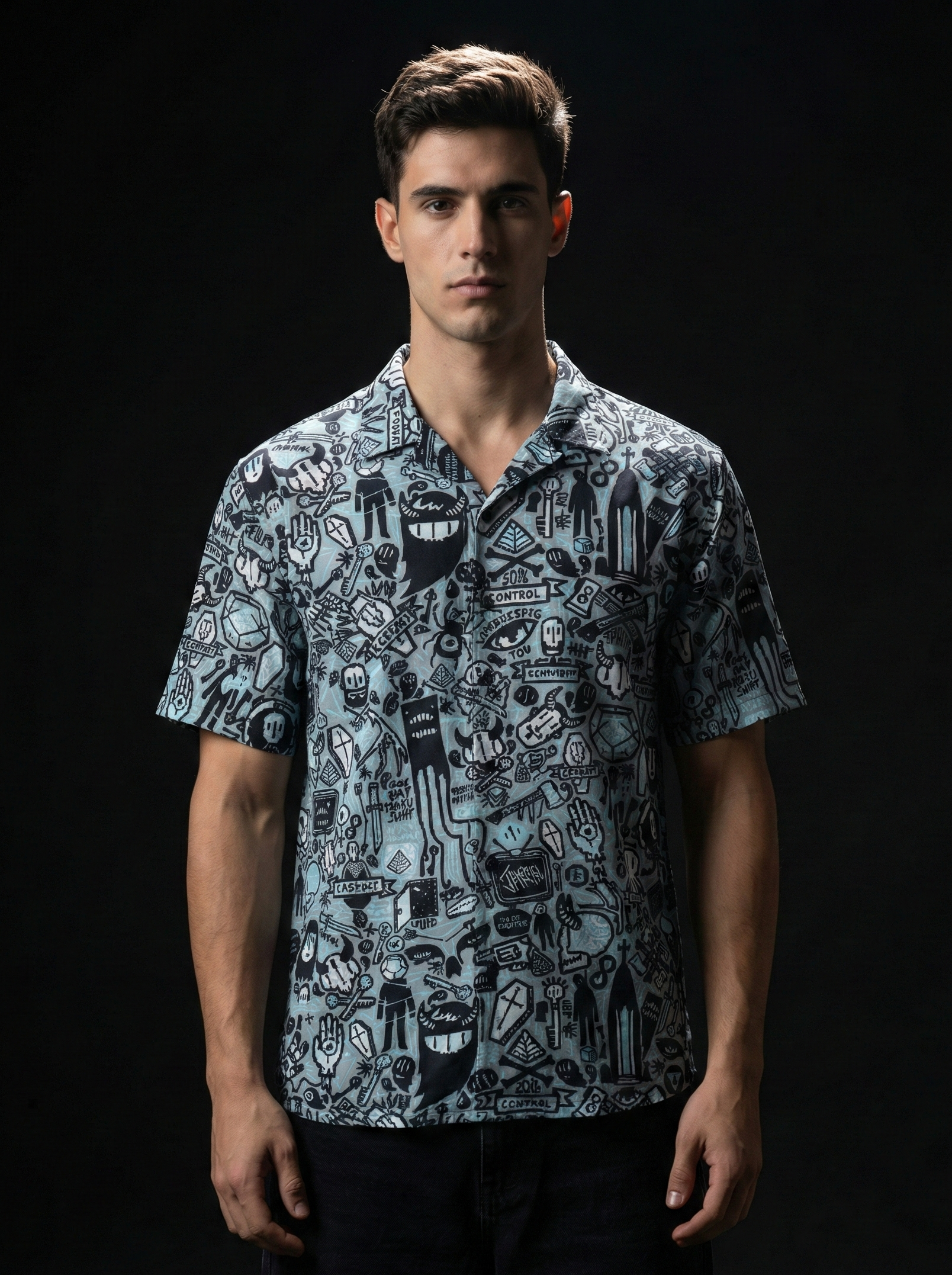 Grey Anime Shirt 50% OFF