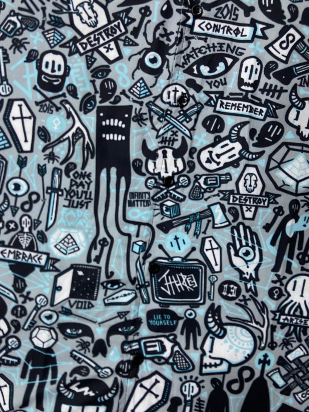 Grey Anime Shirt 50% OFF